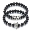 Longway Partner Distance Bracelet Matt Agate Stone Bracelet with Dragon Charm