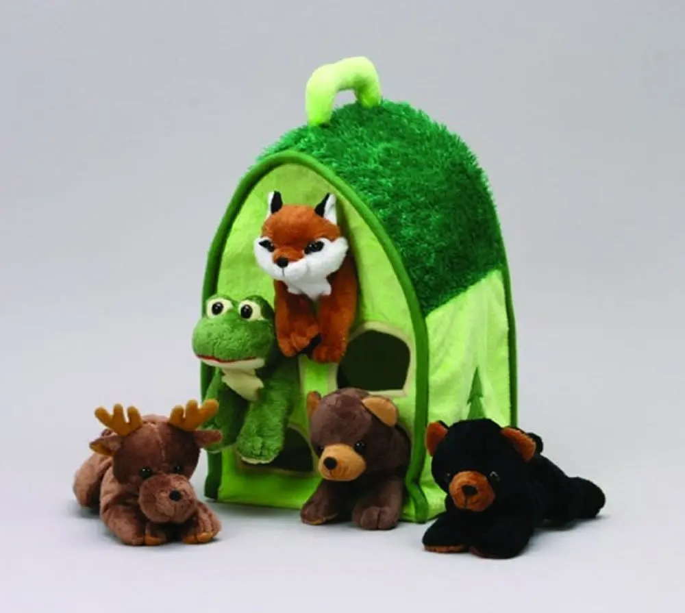 Other Stuffed Animals Toys & Hobbies Unipak TREEHOUSE Plush Stuffed Toy  gift 5 Forest Animals in Carrying Case