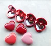 in stock 2018 new mini heart shaped empty makeup compact blush packaging lip balm container case with mirror and aluminum pan