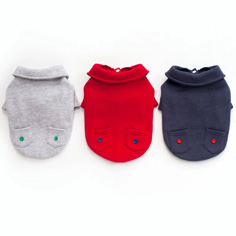 

JY481 fleece hoodie pet clothes with buttons soft small dog clothes, As photo