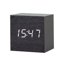 

Cube small square digital led wooden table alarm clock