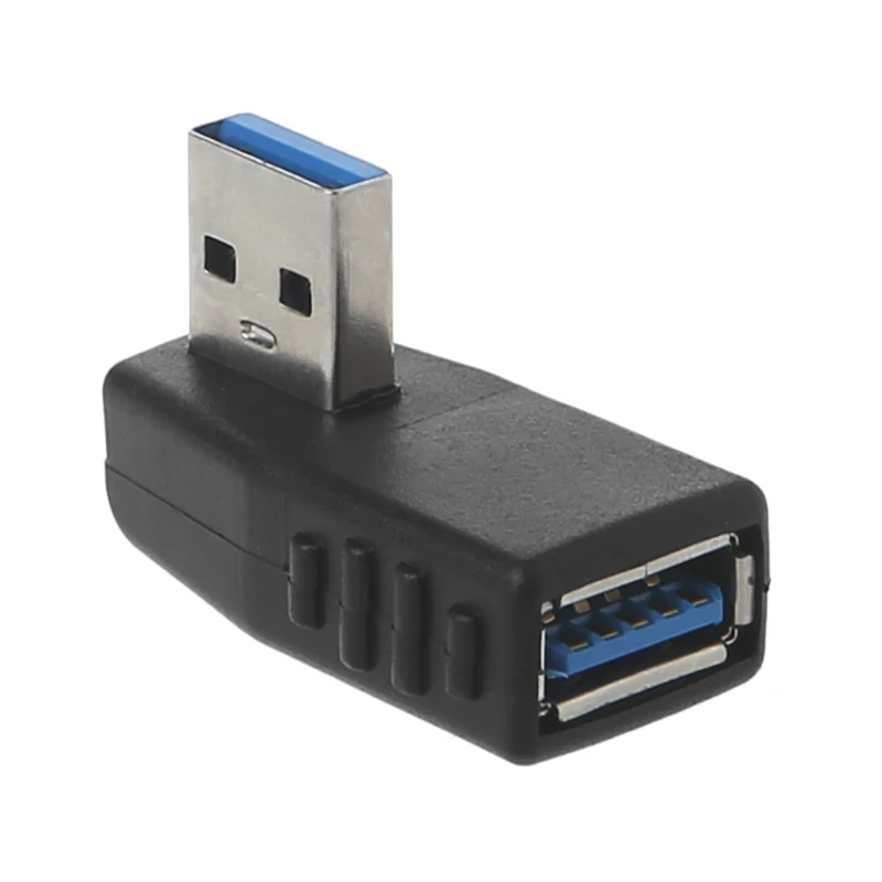 

90 Degree Vertical Left Right Up Down Angled USB 3.0 Male to A Female M/F Adapter Connector Converter, Black