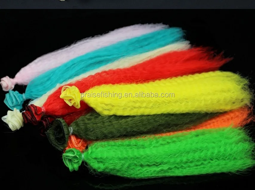 11 Colors Crimped Nylon Synthetic Kinky Hair Slinky Fiber Clouser
