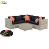Outdoor Rattan Wicker 6 Piece Sectional Seating Group with Cushions Sofa Set
