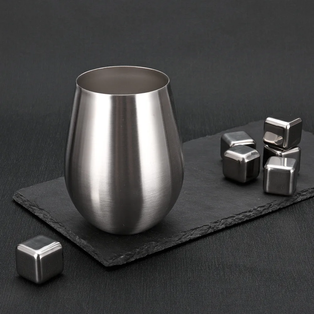 

Ready To Ship Eco-Friendy 18oz Stainless Steel Stemless Wine Glasses Tumbler For Sale, Silver