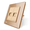 LIVOLO VL-C792C-13 EURO Home Gold RJ45 Wall Two PC Plug Computer Socket
