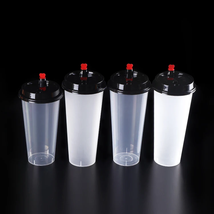 Plastic milk tea cups with pp plastic cup logo