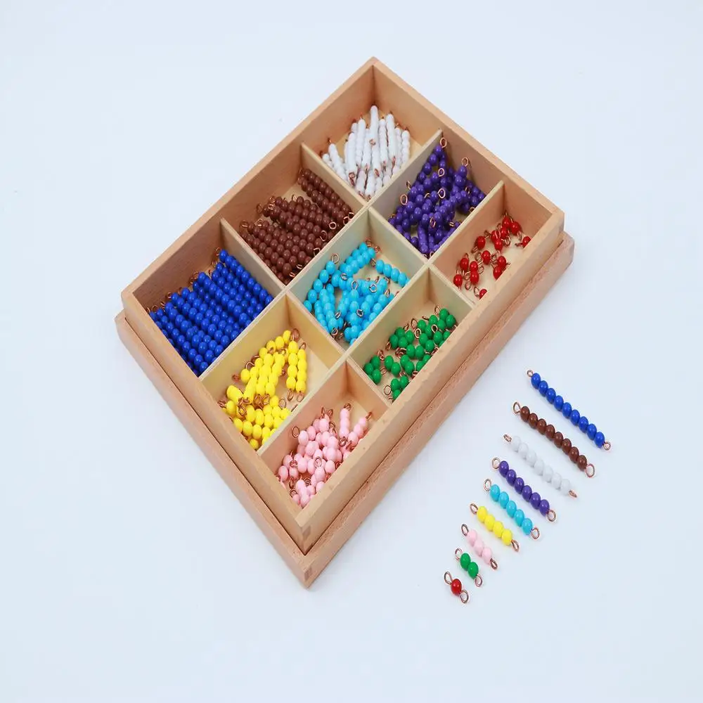 
Preschool Educational Bead Game Montessori Mathematics Materials Checker Board Beads 