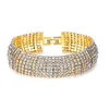Wholesale Gold Color Fine Bangles Micro-inserts Clear Zircon Crystal Bracelets For Women