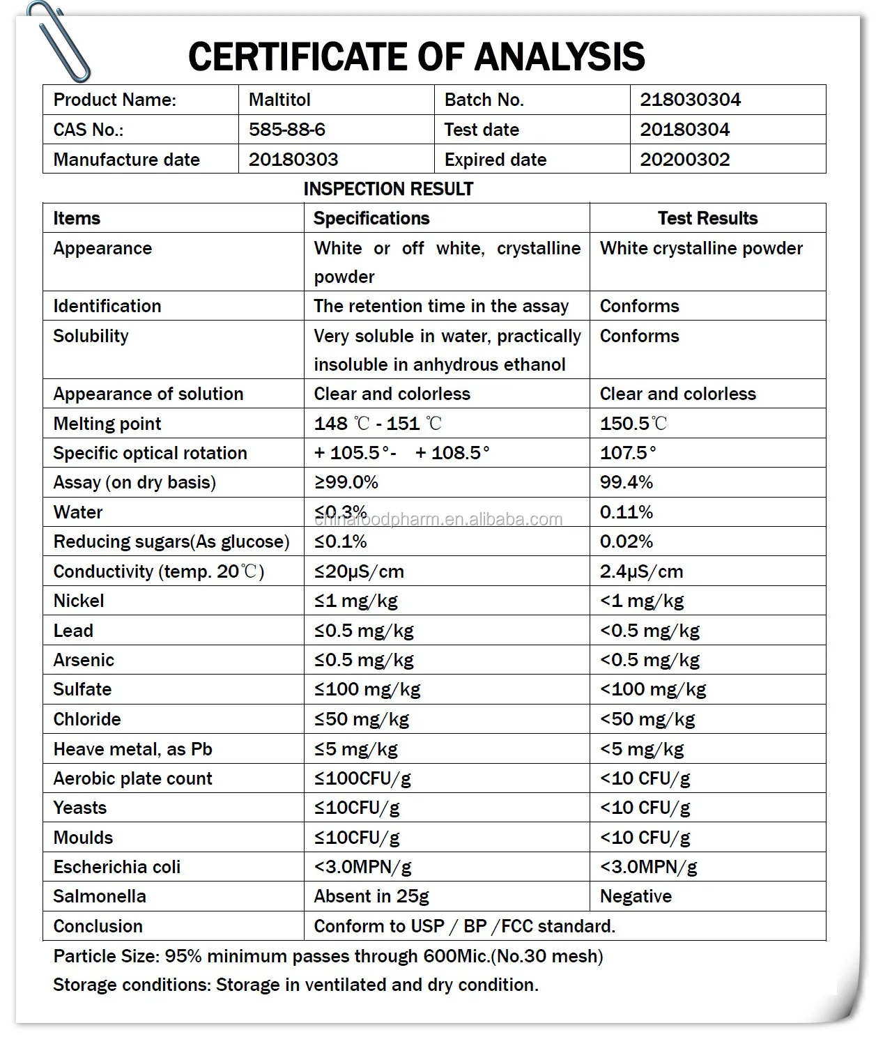 Bulk Sale Usp   Bp  Fcc Standard Maltitol Crystal Hs Code: 2940009000 