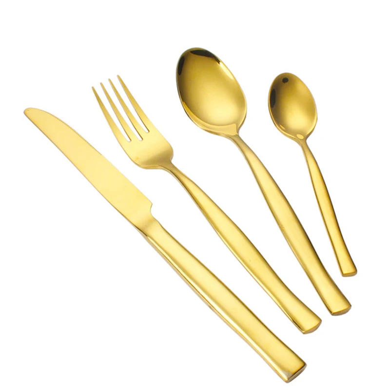 

Luxury Stainless Steel Gold Cutlery Wedding Tableware, Rose Gold Plated Cutlery for Restaurant Hotel, Gold;rose gold;black;silver