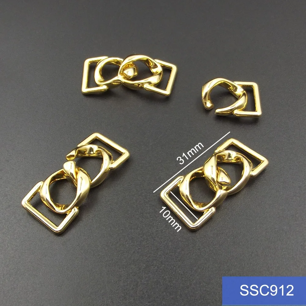 Light Gold Metal Chains Connector For Swimwear Bag Key Chain Buckle