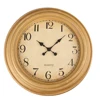 vintage wood grain frame quartz decorative wall clock with 2 needles