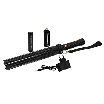 New 300 Lumens Zoomable Strobe Electric Baton Shock Police Self Defense ...