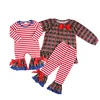 Boutique baby clothes deep blue white stripe soft cloth baby girl jumpsuit