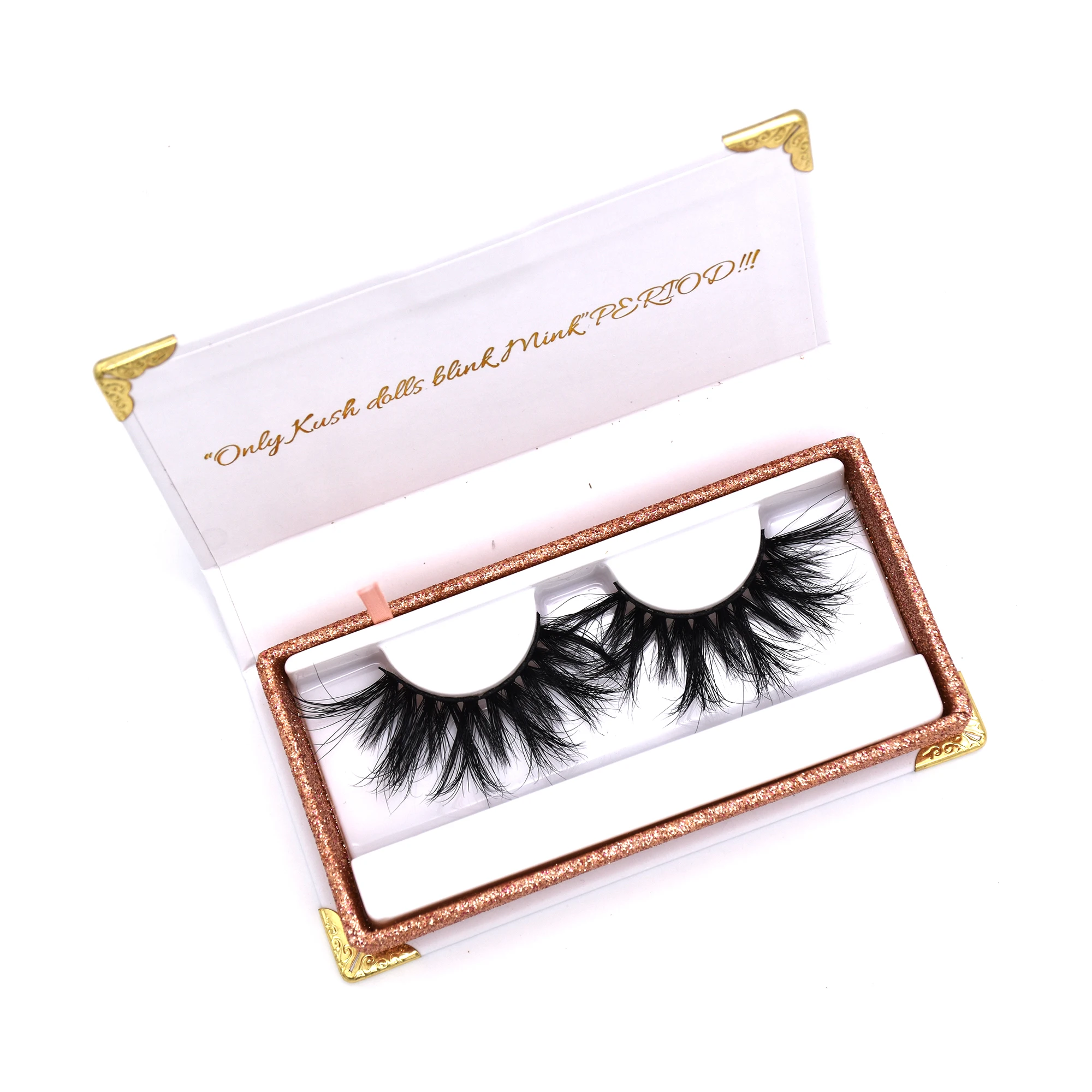 3d Mink Eyelashes With Eyelash Packaging Box 25mm Mink Fur Eyelash Vendor