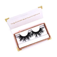 

3d Mink Eyelashes With Eyelash Packaging Box 25mm Mink Fur Eyelash Vendor