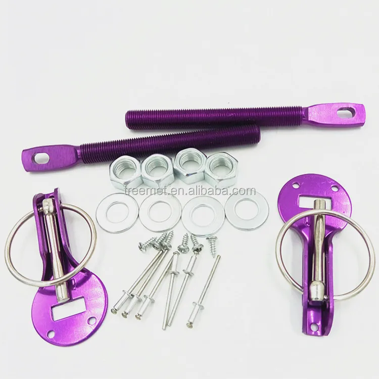 Silver Universal Auto Car Engine Lock Bonnet Locking Hood Latch Pin Kits