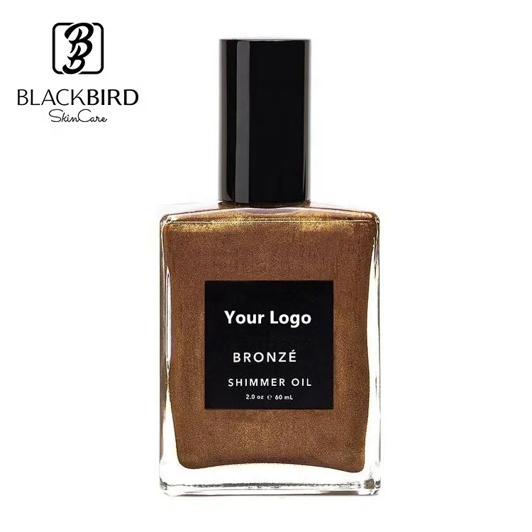 Wholesale Organic Glitter Shimmer Body Luminizer Oil /private Label