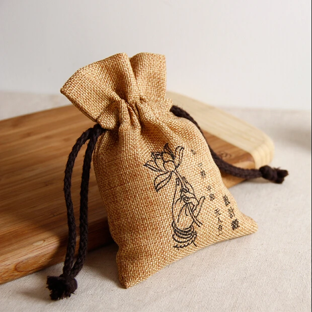 

Promotional Jute Pouches bag drawstring for Jewelry packing, Natural cotton color