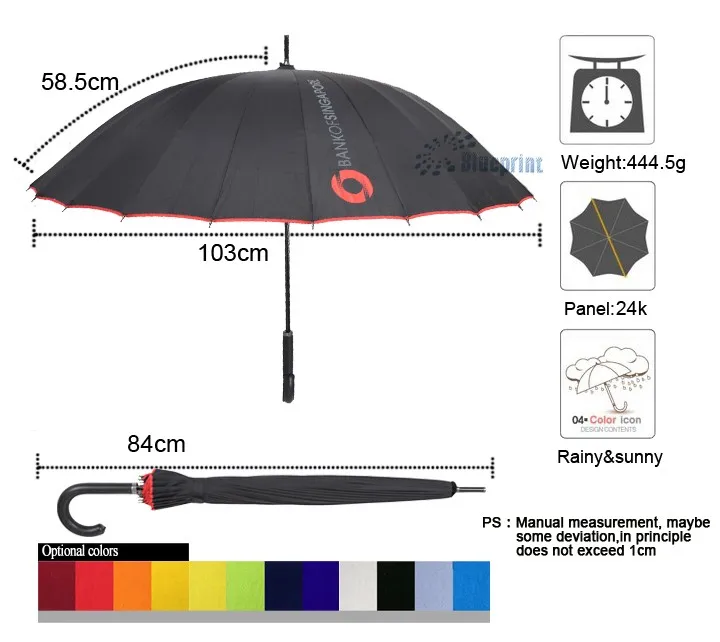 Windproof 24 Ribs Customize J Handle Full Body Umbrella For Sale Buy