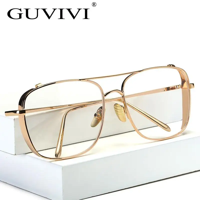 

GUVIVI men and women universal flat mirror Stylish sunglasses metal Oversized sunglasses Vintage sunglasses
