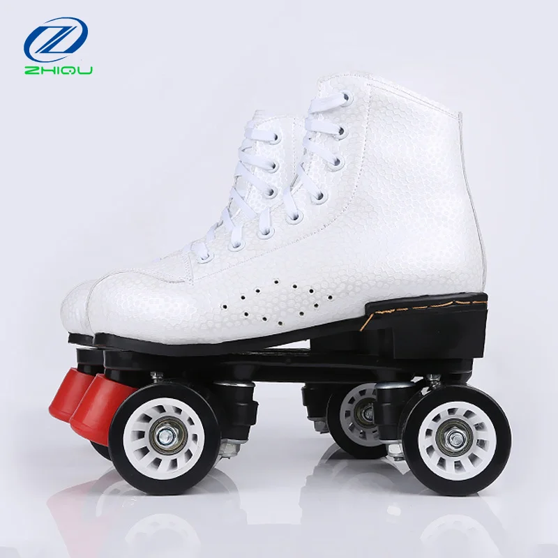 Wholesale Roller Rink Rental Pu 4 Big Wheels Quad Roller Skates Shoes ...