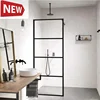Seamless tempered glass walk in showers shower doors for sale