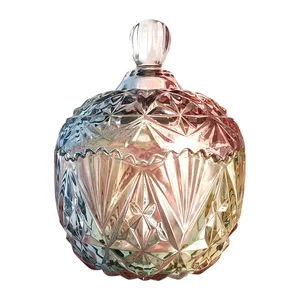 Image of Wedding Favor Mini Crystal Sugar Bowl Glass round Candy jar Box with Glass Lid