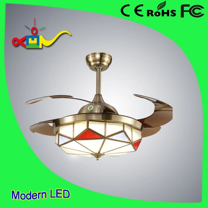 Europe style 52 inch CCT and speed adjustable remote controledl modern ceiling fan with led light