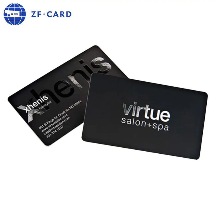 Standard Flash Card Size Uv Spot Matte Black Plastic Business Cards