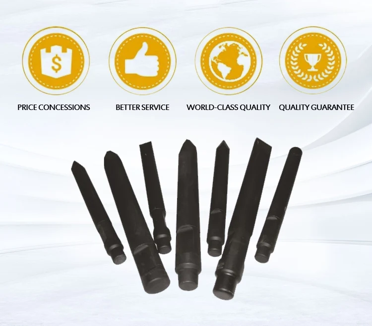 Hydraulic Excavator Steel Hammer Breaker Bit Hwedge Chisel Tip
