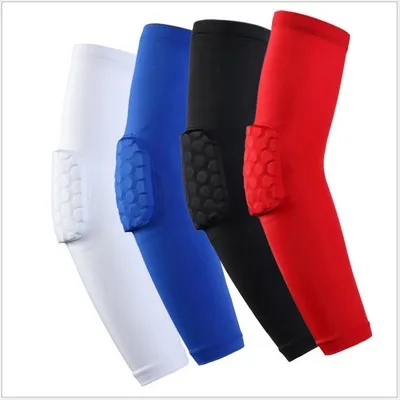 

Compression armband sport safety baseball elbow brace protector,Basketball cricket honeycomb elbow & knee pads sleeve, Red,black,blue,white