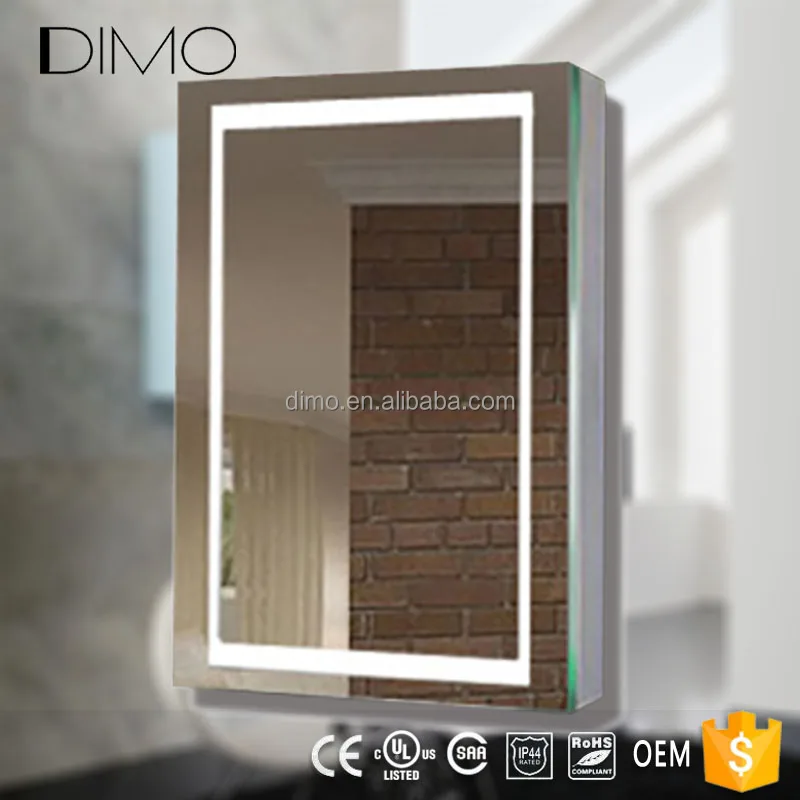 
China Manufacturer Wall Mount LED Lighted Bathroom Mirror Illuminated Medicine Cabinet 