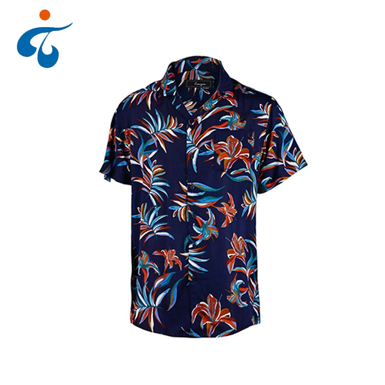 

Made in china different kinds of short sleeve print hawaiian shirt rayon