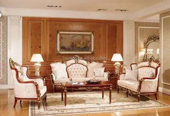 Le Design On Tufted Sofa Of Palace Gorgeous Gold Painted Wooden Set Victoria Style Living Room Furniture Carved Solid Wood