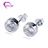 Simple Design Woman Earring Jewelry 18K Real Gold Synthetic Moissanite Diamond White Gold Earring Studs