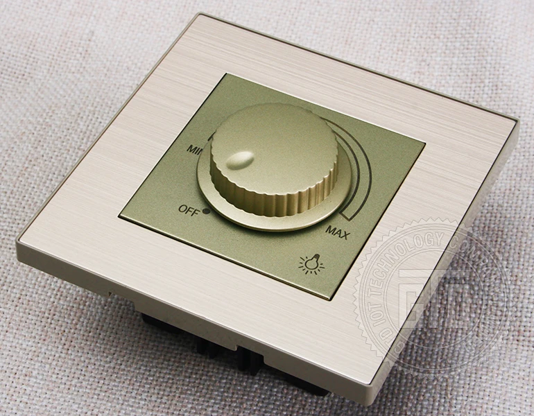 Champagne Gold Economic Aluminum Brushed light Dimmer switch, View