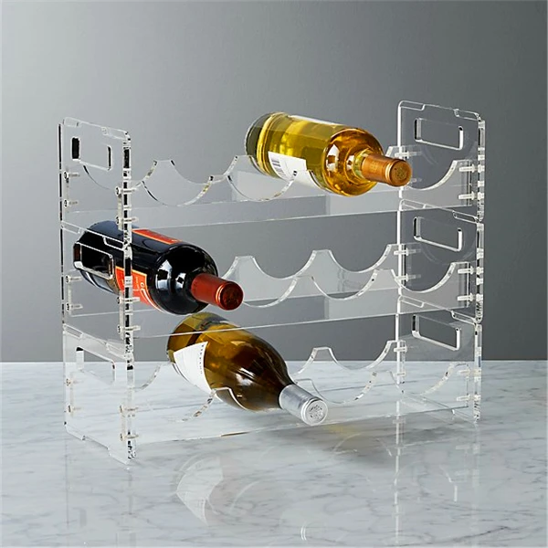 

High Quality Fashion Holders Black Acrylic Wine Bottle Rack