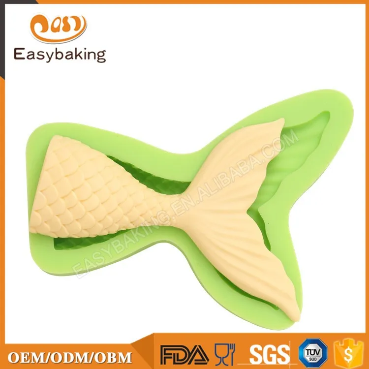 ES-0701S Small Fish Tail Silicone Molds Fondant Mould for cake decorating