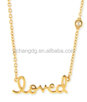 14k Gold Vermeil Loved Necklace,Gold 