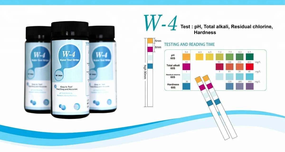 
Water quality test kits total hardness water test strips CE customized packages W-7 7 paramater 