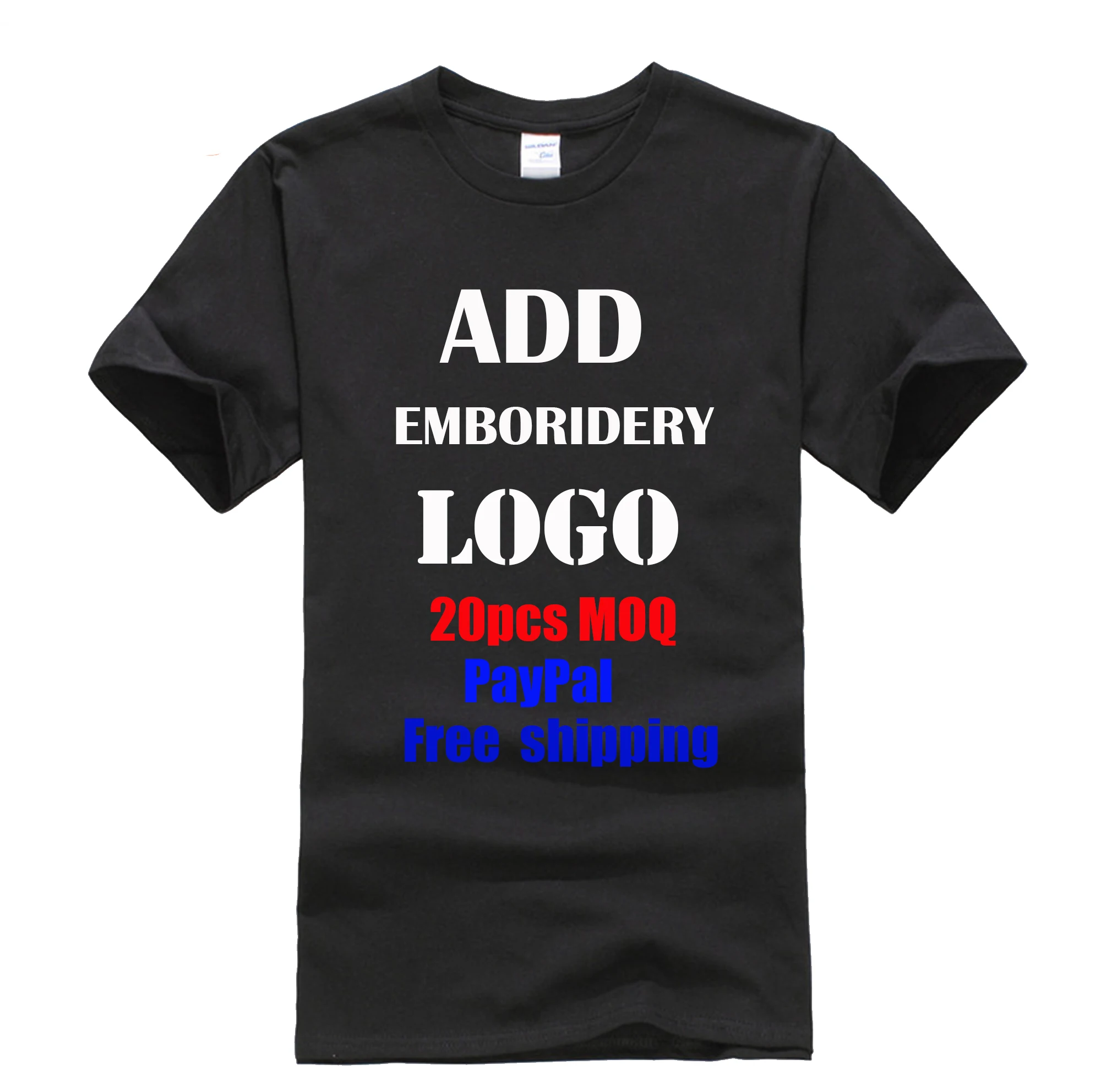 

Good quality 100% thickness premium cotton mens t shirts custom embroidery