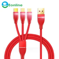 

30CM 120CM For Micro USB & USB C Cable Retractable Portable Charging Cable For X 8 Samsung S9 3 In 1 USB Charge Cable