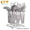 2018 promotional christmas 39pcs stainless steel cutlery Flatware Sets with iron stand