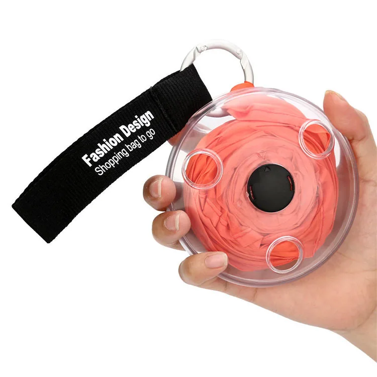 

Eco-friendly magic mini reusable nylon foldable folding shopping bag to roll up in small case