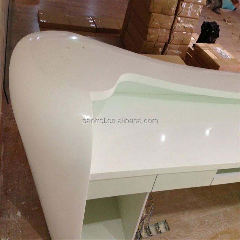 White High Gloss Medical Store Shop Counter Design Medical Office