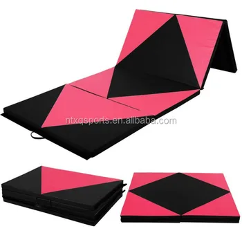 Pink Black 4 X8 X2 Thick Folding Gymnastics Mat Gym Fitness