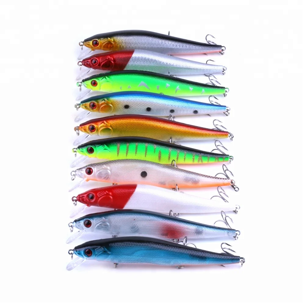 

Hengjia hard plastic fishing lures Bass fishing Minnow bait 14CM 19G with high quality fishing hooks, 10 colours available/unpainted/customized
