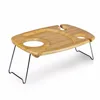 Portable Outdoor Wine Snack Table Bamboo Picnic Table Mini Bar Table